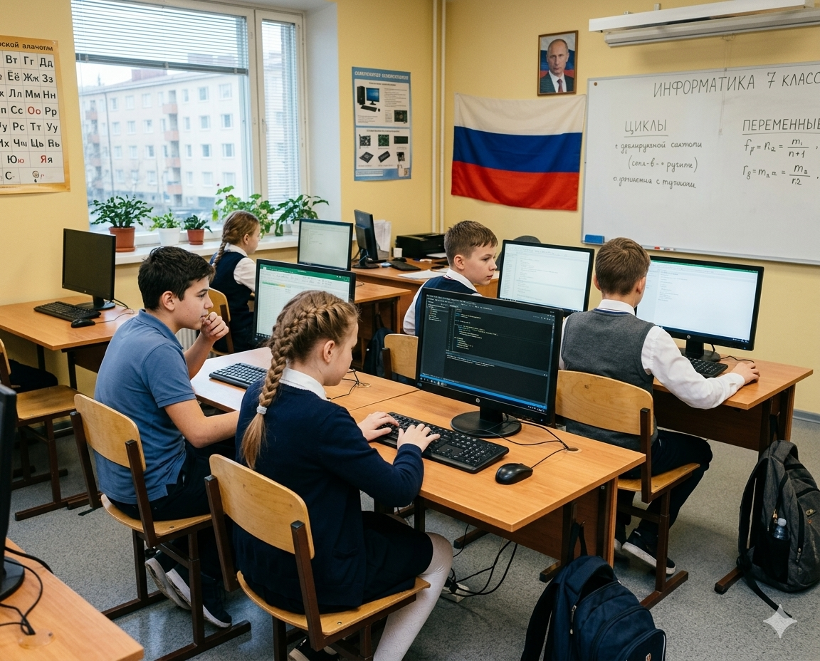 Школьники изучают информатику и нейросети в IT-классе